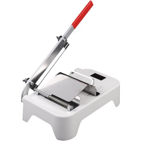 Cortadora de fiambre manual de acero inoxidable - Cortadora manual universal - Cordero - Verduras - Frutas - Para pan, tocino, cordero, jamón - 30 x 17 x 43 cm