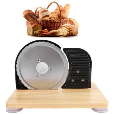 Cortadora de pan manual tradicional de madera y acero inoxidable con ajuste de grosor (0-15 mm) - Cortadora artesanal para pan, tostadas, embutidos y queso.