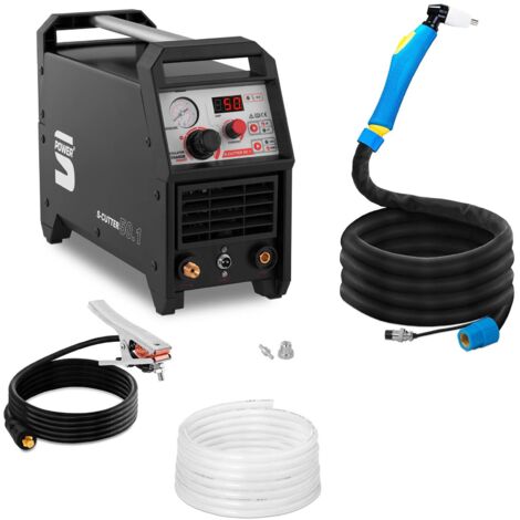 Cortadora De Plasma Cutter - 50 A - 230 V - Espesor Corte 12Mm - 5000 W - Mosfet - Plateado, Negro