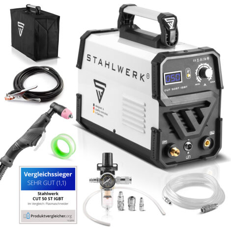 Cortadora de plasma STAHLWERK CUT 50 ST IGBT Encendido HF Cortadora de plasma hasta 14 mm - schwarz