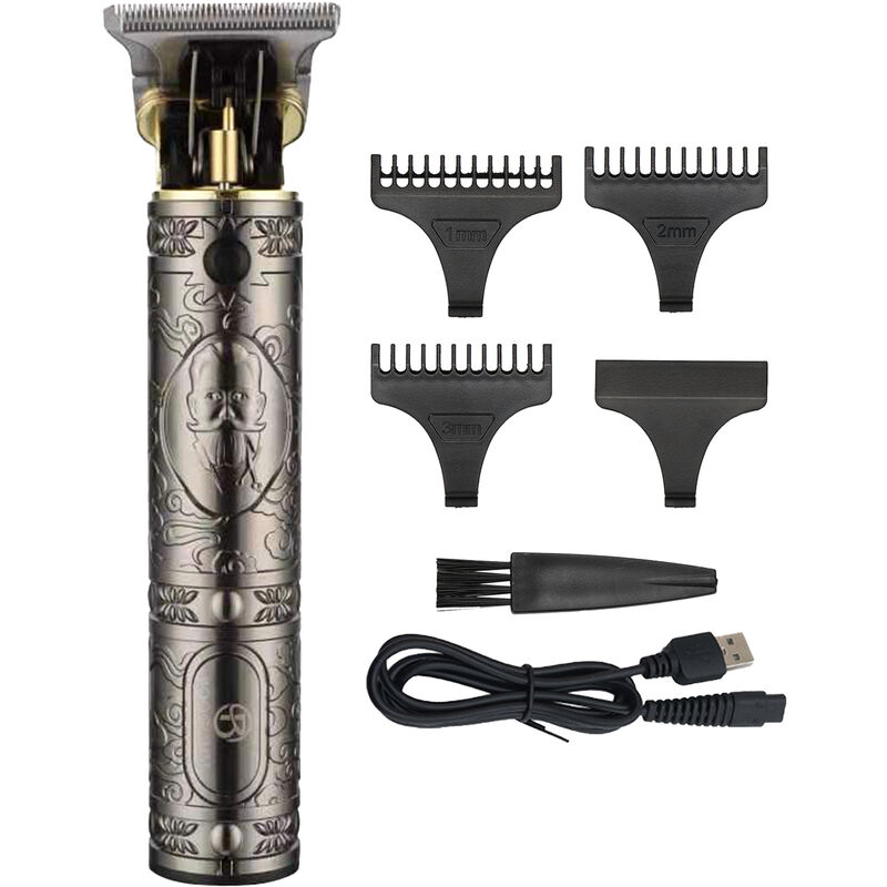 Happyshopping – Cortadoras de pelo para hombres,Cortadora de pelo sin cable,kit de corte de pelo,recortadora de barba eléctrica USB,Gris,tipo 2