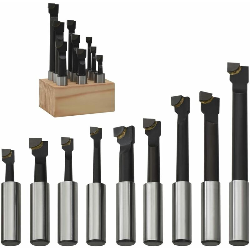 

Cortadoras de perforación 9 piezas 12 mm con base de madera