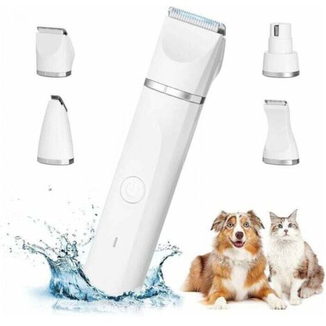 Cortapelos profesional 4 en 1 para perros, silencioso, resistente al agua IPX7, inalámbrico y con cable USB recargable para gatos y otras mascotas.