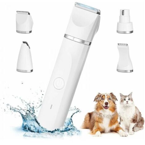 Cortapelos profesional 4 en 1 para perros, silencioso, resistente al agua IPX7, inalámbrico y con cable USB recargable para gatos y otras mascotas.
