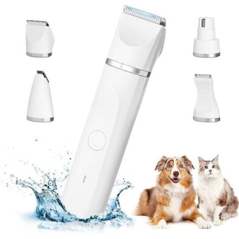 Cortapelos profesional para perros 4 en 1: silencioso, inalámbrico, resistente al agua IPX7, recargable por USB, para gatos y otras mascotas.