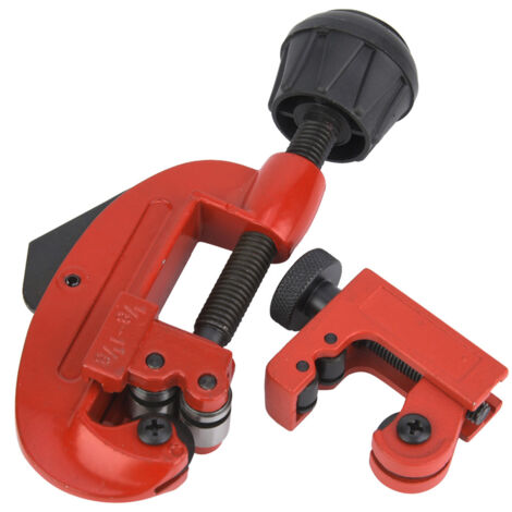 Cortatubos de aleación de aluminio rojo, tipo mini y tipo G, kit de 2 piezas de 1/8" a 1-1/8".