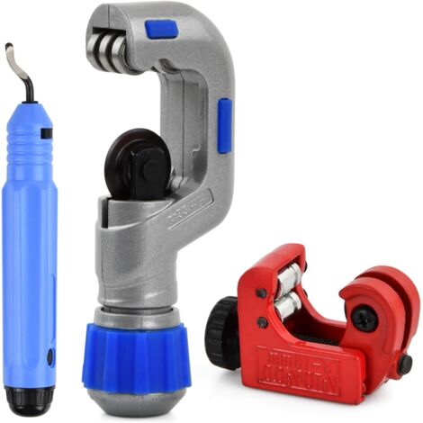 Cortatubos de cobre de 4-32 mm, kit con desbarbador, minicortador de tubos, para cortar tubos finos de acero inoxidable, PVC, aluminio y plástico.