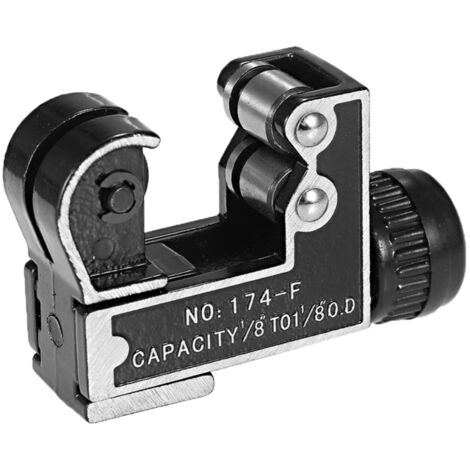 Cortatubos portátil miniatura ajustable de 3 a 28 mm para tuberías de cobre, aluminio y plástico.