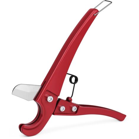 Cortatubos y tijeras profesionales de una sola mano para cortar tubos de PVC. Cortes limpios y rectos. Ideal para fontaneros, manitas y aficionados al bricolaje. - Rojo