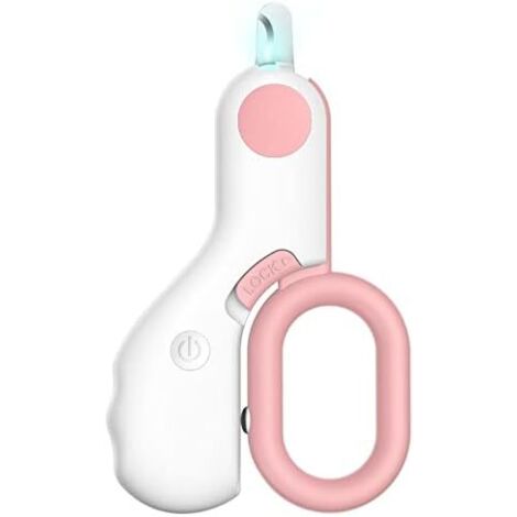 Cortaúñas luminosos para gatos: cortaúñas de precisión con protector de seguridad, cuchillas de corte rápido y líneas de corte visibles para gatos y perros pequeños (rosa).