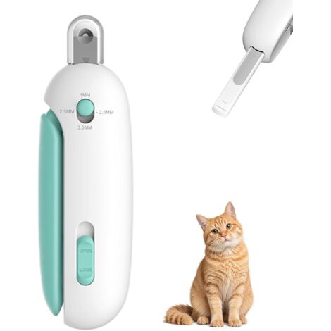 Cortaúñas para mascotas con protector antisalpicaduras - Verde