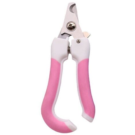 Cortaúñas para perros con dispositivo de seguridad, cortaúñas para gatos, herramienta de aseo para conejos, gatitos, cobayas, pájaros, cachorros y animales pequeños, blanco y rosa.