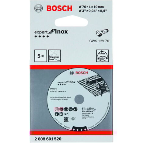 Corte recto Expert Inox: 76x22.4x1mm:5ud  BOSCH 2608601520