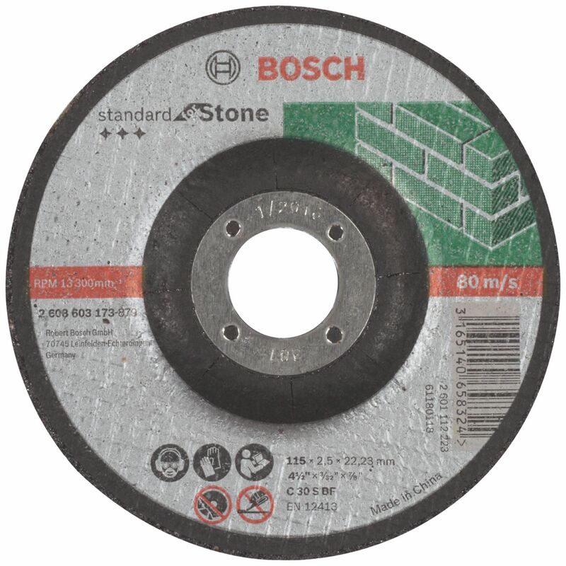 

Disco de corte rebajado Bosch para amoladora 115 mm para piedra