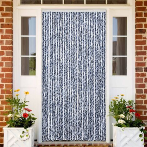Cortina antimoscas chenilla azul y  100x200 cm