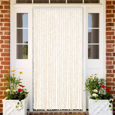 Cortina antimoscas chenilla beige y  118x220 cm