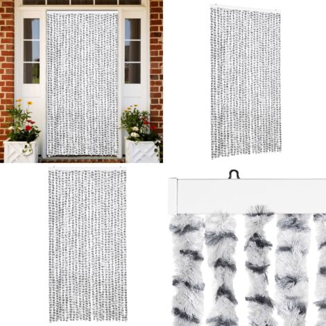 Cortina antimoscas chenilla gris claro y gris oscuro 100x200 cm - Mosquitos - Insectos