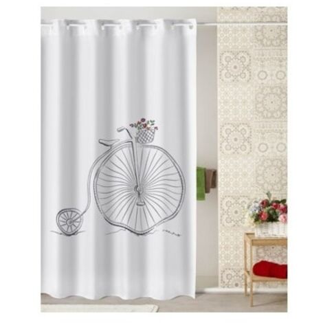 Cortina baño estampado bike 180 x 200 cm poliester atenas