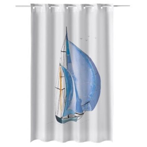 Cortina baño estampado velero 180 x 200 cm poliester atenas