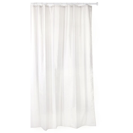 CORTINA BAÑO POLIESTER BLANCO CON ANILLAS 140 X 200 CM - 5520001