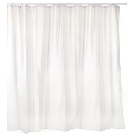 CORTINA BAÑO POLIESTER BLANCO CON ANILLAS 220 X 200 CM - 5520201