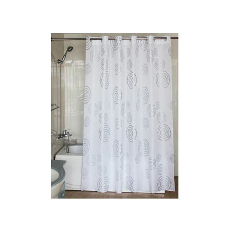 ASTURDINTEX CORTINA BAÑO POLIESTER ESPIRAL PLATA