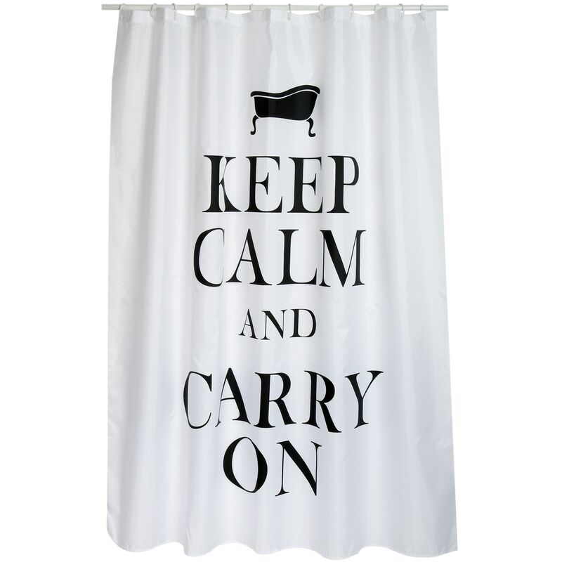

Cortina de baño 'Keep Calm' de poliester en varios colores 180 x 200 cm - MSV