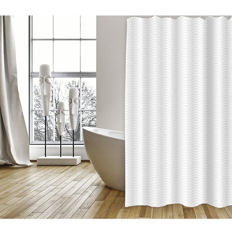 

Cortina De Baño Poliester 180X200 Prem.Wave Blanco