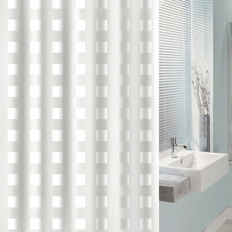 

Habitex - CORTINA BAÑO PVC 180X200CM.CUADRO BCO.