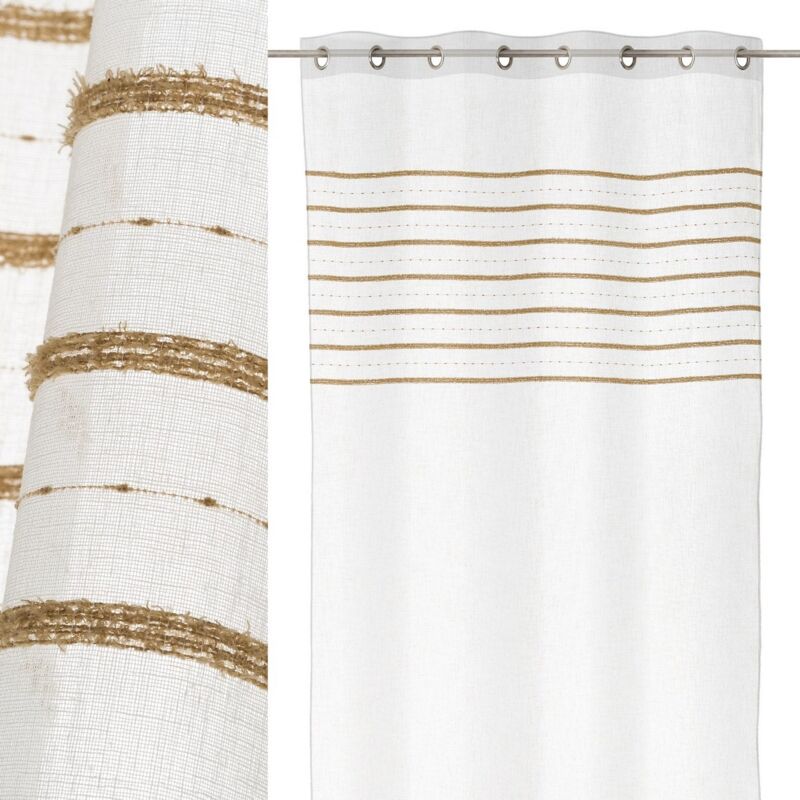 

Lolahome - Cortina beige de microfibra de 260x140 cm