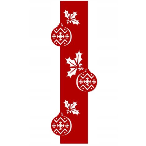 Cortina, biombo o decoración navideña de invierno con bolas rojas de Navidad.