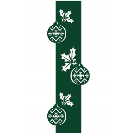 Cortina, biombo o decoración navideña de invierno con bolas verdes.