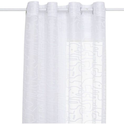 Cortina blanca de flores Lazi 140x240cm - Atmosphera créateur d'intérieur