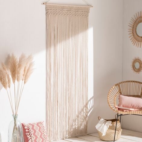 Cortina bohemia de macramé 90x200 cm