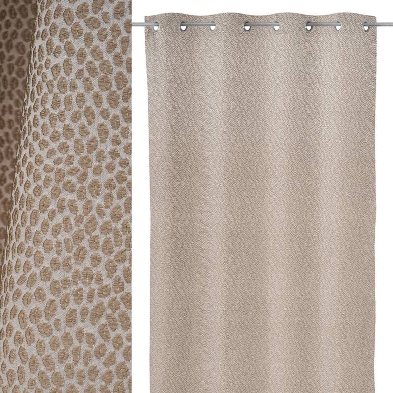 

Cortina bordada taupe de tela Jacquard de 135x260 cm