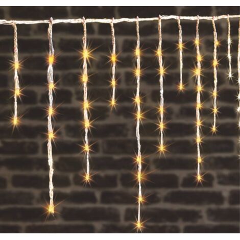 Cortina brillante de 240 LED de color blanco cálido para exteriores con efecto de nevada - Feeric lights & christmas