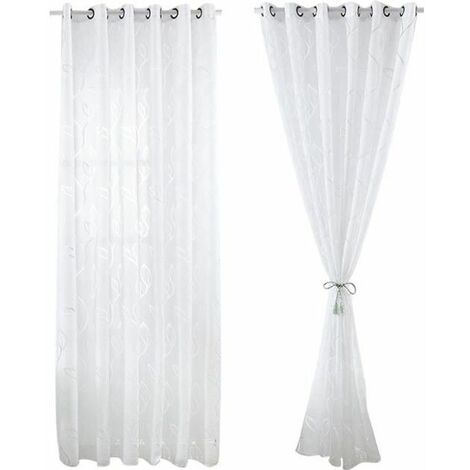 Cortina Color Blanco 100X250 Cm 2 Piezas