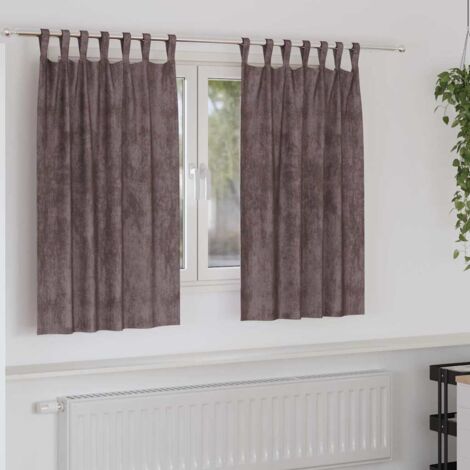 Cortina con cortinas 2 pcs Marrón 140 x 140 cm Terciopelo