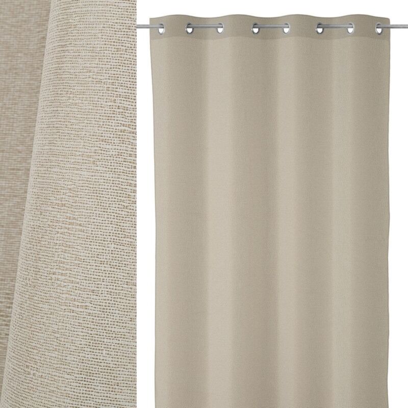 

Lolahome - Cortina con textura confeccionada beige contemporánea de poliéster de 260x140 cm