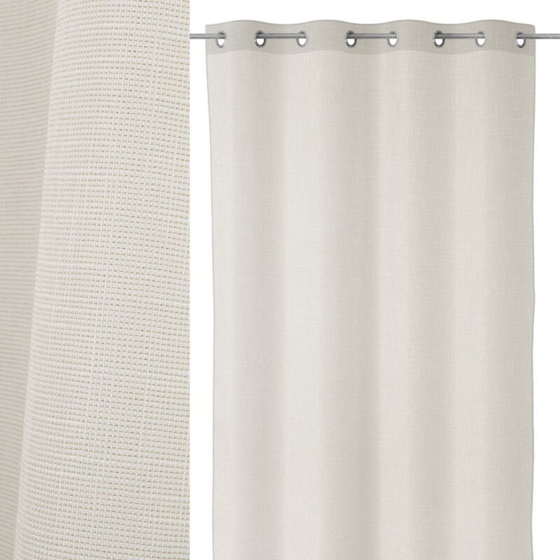 

Lolahome - Cortina confeccionada con ollados beige contemporánea de poliéster de 260x140 cm