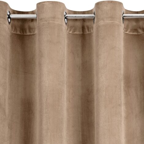 CORTINA CONFECCIONADA EUROFIRANY D91 ROSA OJALES 140X250CM BEIGE OSCURO