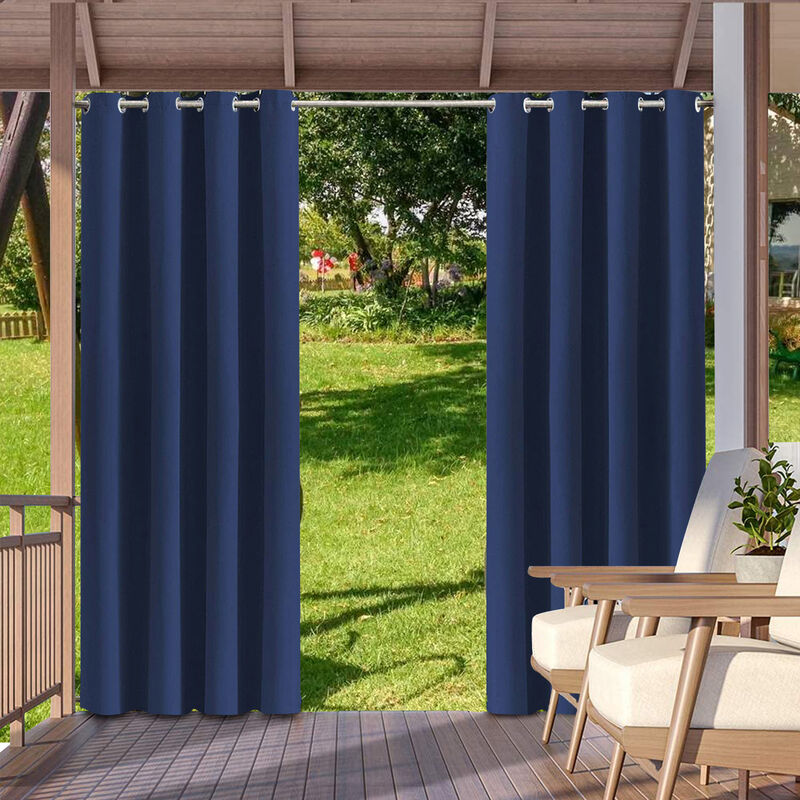 

Cortina de 1 panel para interiores y exteriores, cortinas de privacidad que bloquean el sol, para pergola, porche, pabellon, cesped, 52 x 84