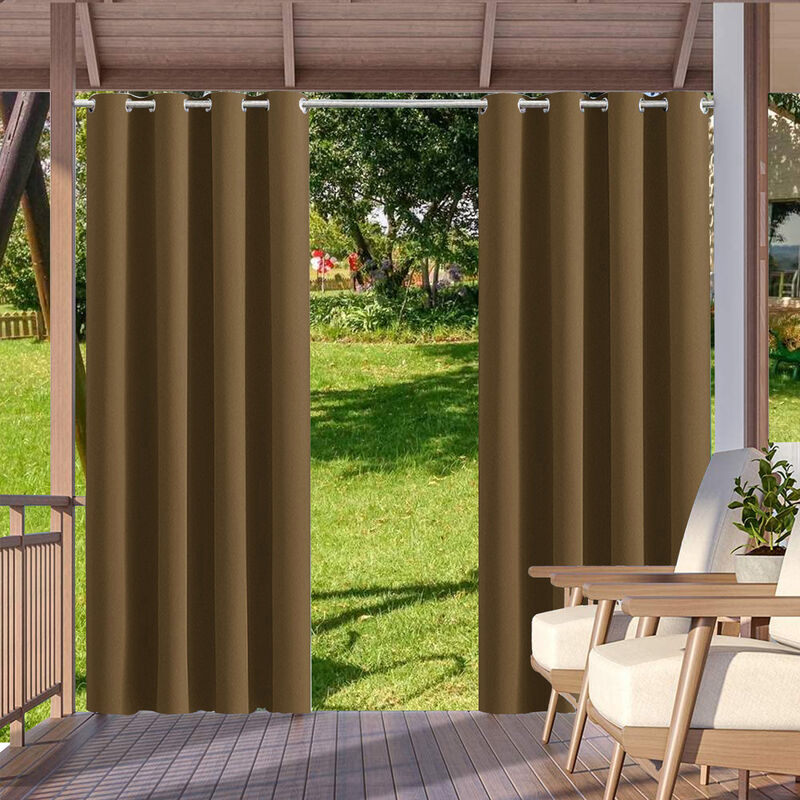 

Cortina de 1 panel para interiores y exteriores, cortinas de privacidad que bloquean el sol, para pergola, porche, pabellon, cesped, 52 x 84