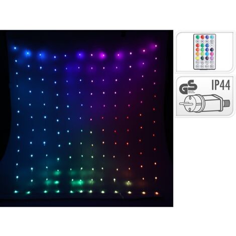 Cortina de 400 led rgb con perlas transparente