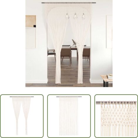 Cortina de algodón -  Cortina de macramé algodón 140x240 cm