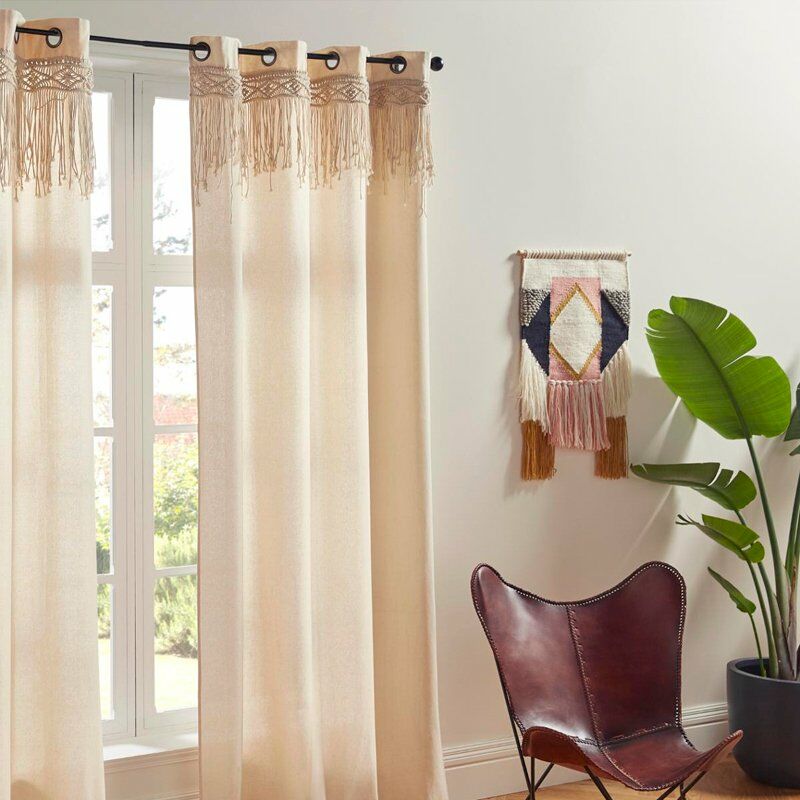 

Cortina de algodón macramé beige