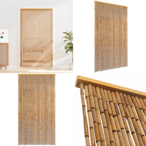 Cortina de bambú para puerta contra insectos 120x220 cm - Cortina de puerta - Protección contra insectos