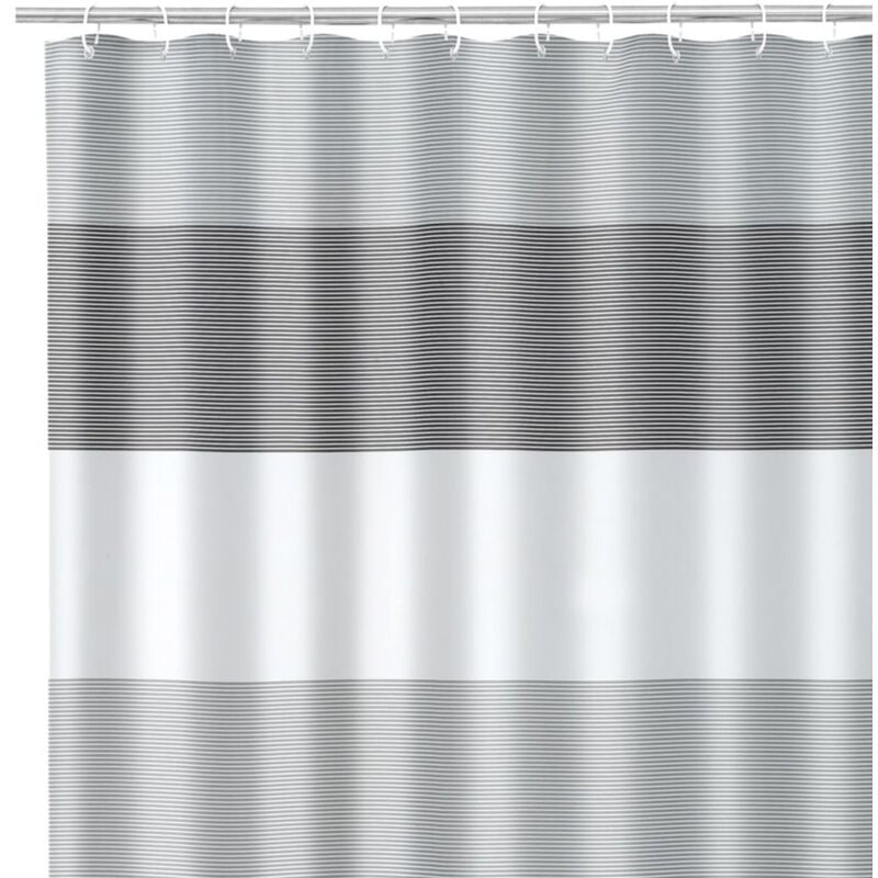 

Lolahome - Cortina de baño contemporánea gris de poliéster de 200x180 cm