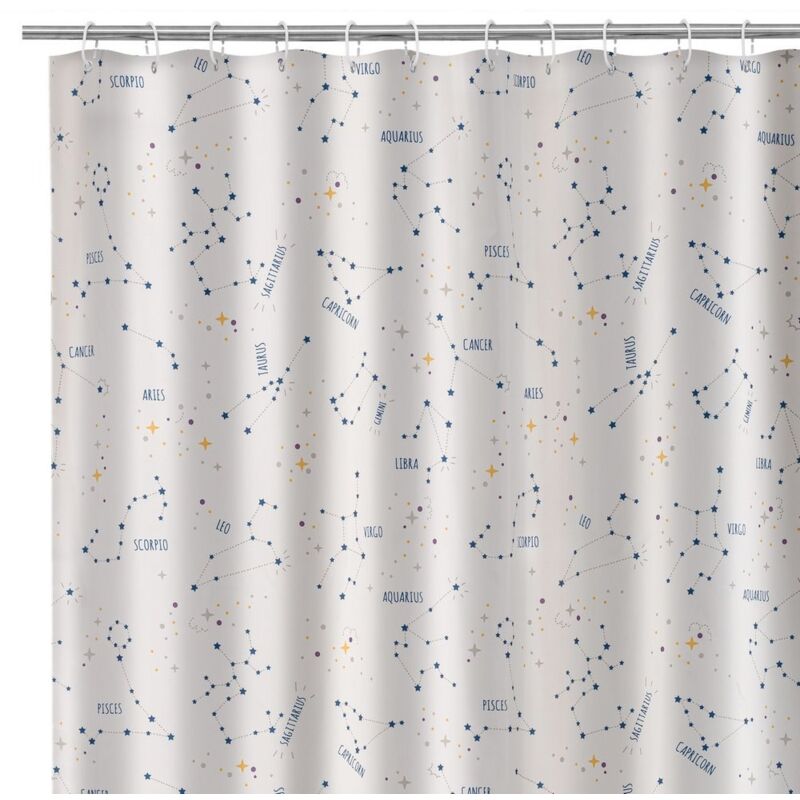 

Lolahome - Cortina de baño de horóscopos multicolor de tela y poliéster de 200x180 cm