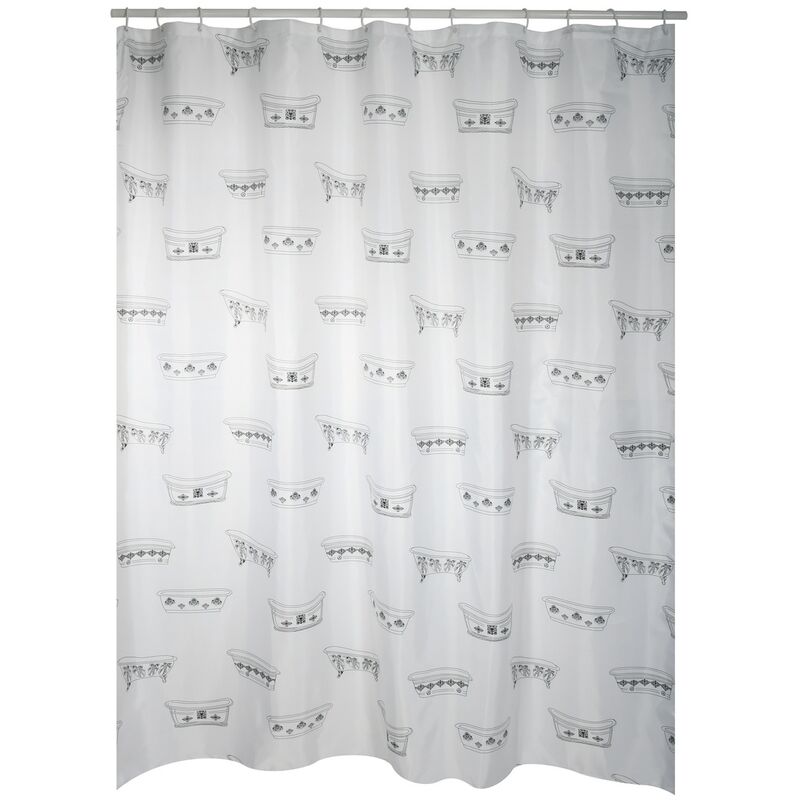 

Cortina de Ducha de plástico 70 x 78 x 0 x Pulgada (180 0,1 x 200 cm) - Incluye 12 Anillas para Barra de Cortina - MSV